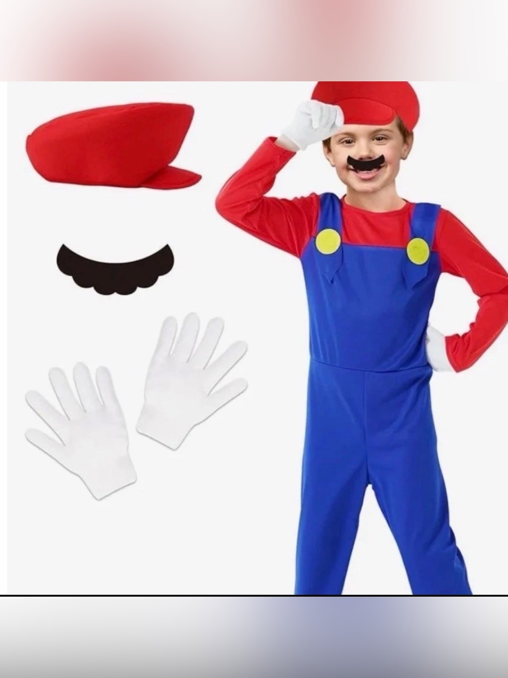 Kids Red and Blue Super Plumber Costume - Brand